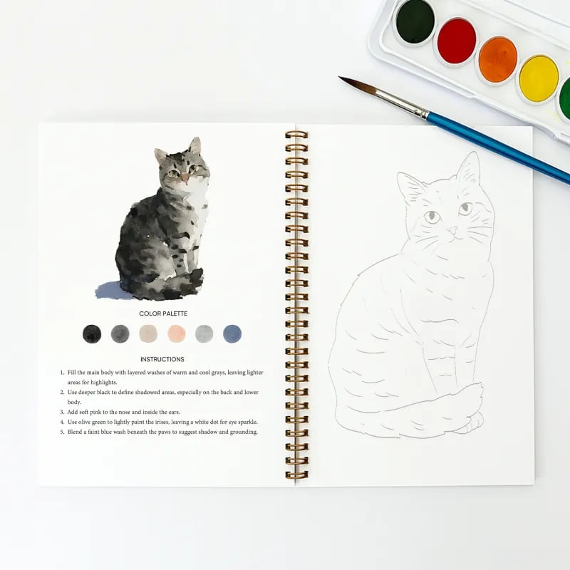 📢😎 LAST DAY 49% OFF - 🖼️Beginner-Friendly💕 Watercolor Workbook