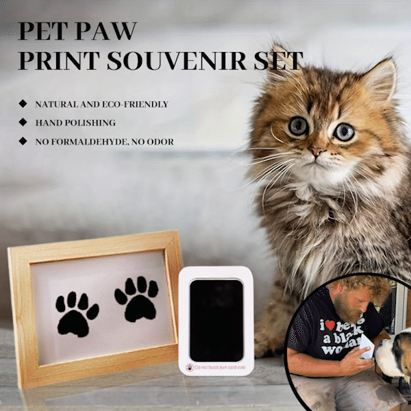 ⏰Holiday Specials🔥Larleaf Paw Print Kit, 4-Pcs Ink Pads + 2 Photo Frame