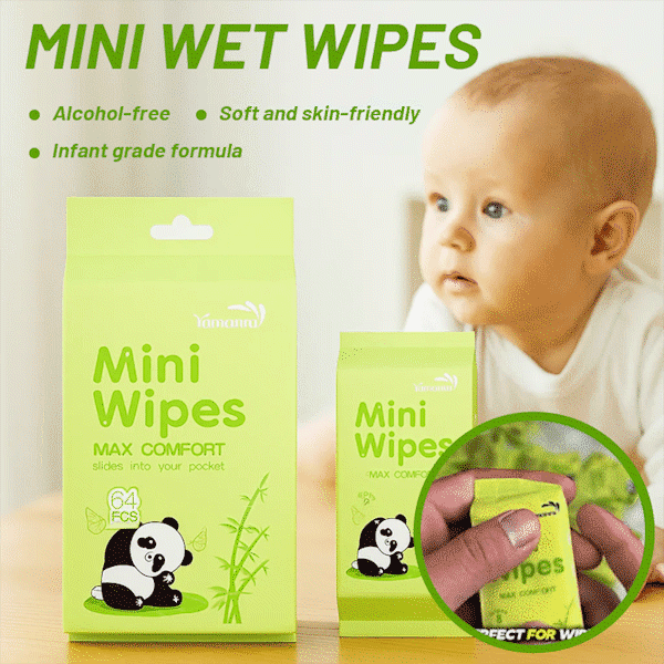 🌿 Mini Wet Wipes · Keep Clean Anytime, Anywhere