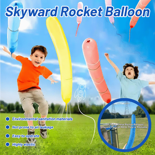 🚀 100-Pack Rocket Balloons with Pump