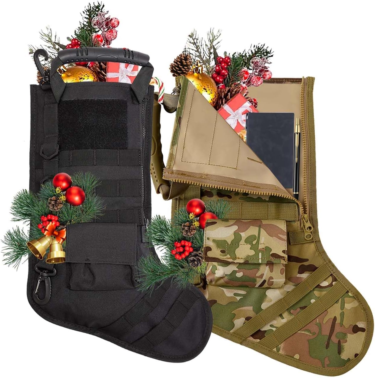🎄 Personalized Tactical Christmas Stocking – Military Style Holiday Gift 🎁