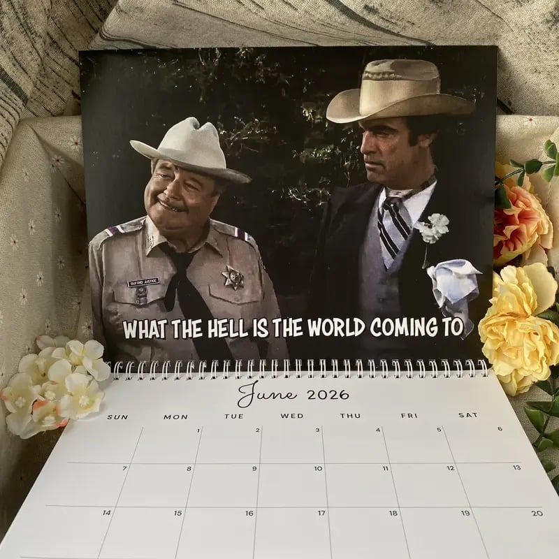 Sheriff Buford Inspired Wall Calendar 2026 - Smokeyy and the Badiit Theme - Unique Christmas & Holiday Gift Idea