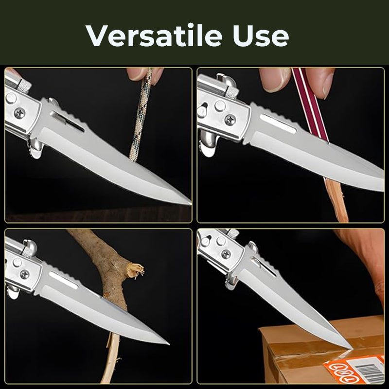 🔥 Tactical Outdoor Folding Knife with Built-In Flashlight