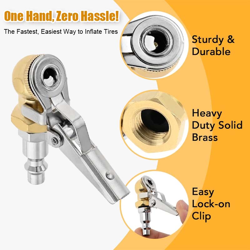 🚗 Tire Air Inflator Chuck – Quick Lock & Release