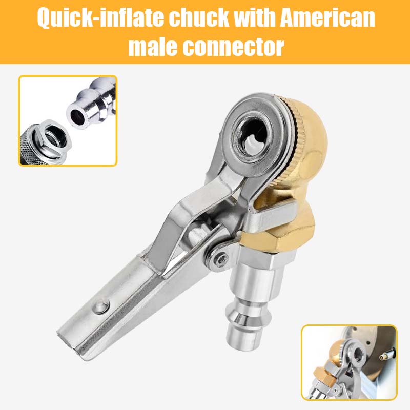 🚗 Tire Air Inflator Chuck – Quick Lock & Release