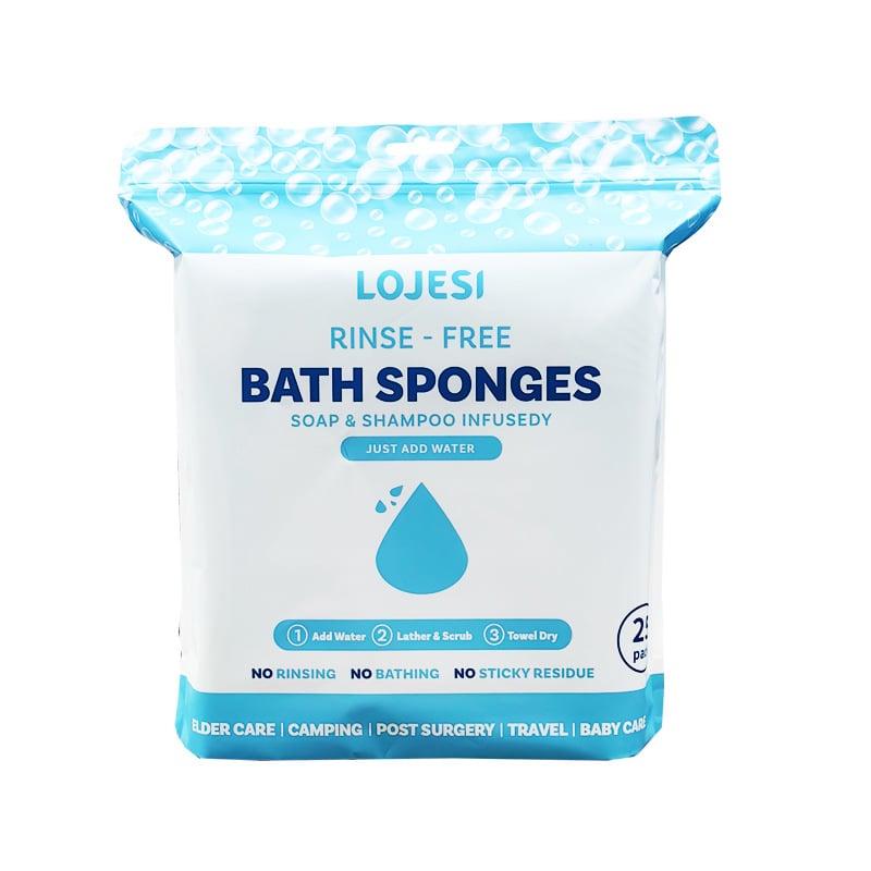 ✨Disposable Rinse Free Bathing Wipes - 25 Pack - All-in-1 Single Use Shower Wipes, Simply Dampen, Lather, and Dry Without Shampoo or Rinsing💧