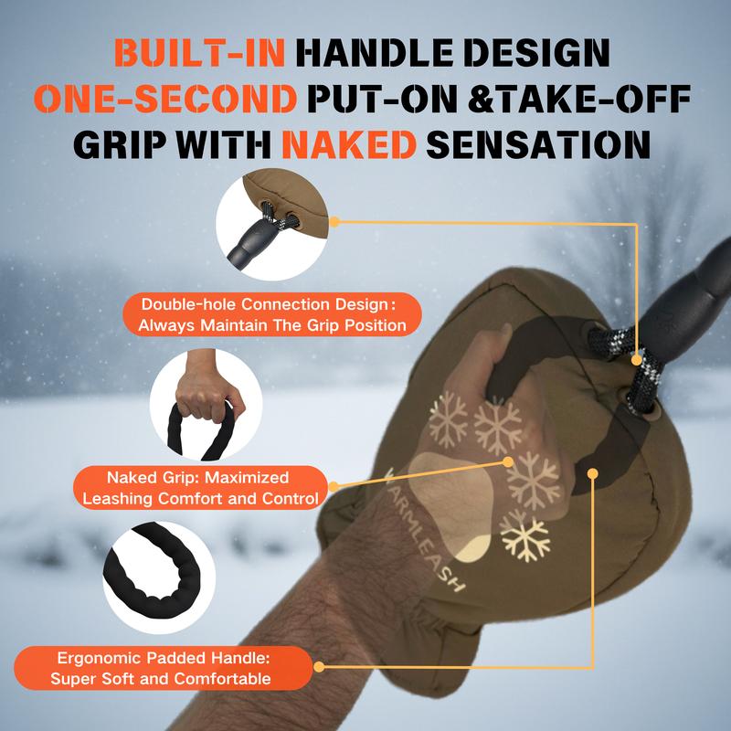 🐾Dog Leash with Built-In Thermal Mitten