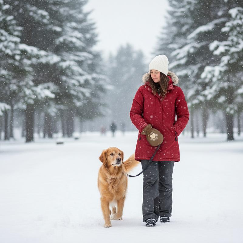 🐾Dog Leash with Built-In Thermal Mitten