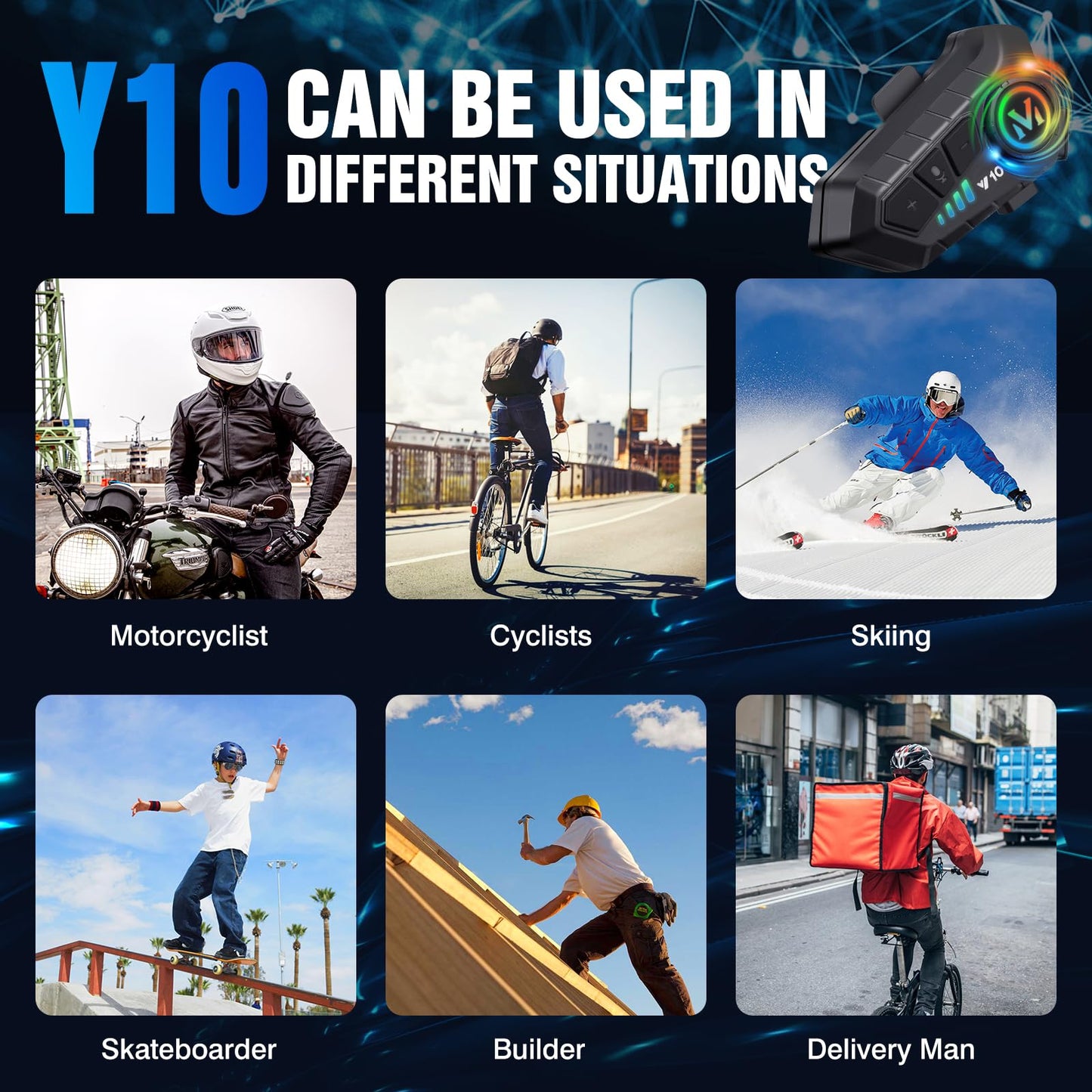 ⏰Limited stock!🔥Motorcycle helmet wireless Bluetooth headset