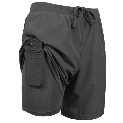 Men's 2 in 1 Stretch Active Quick Dry Gym Running Shorts With Liner