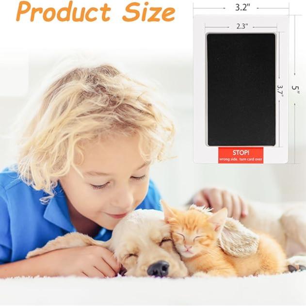 ⏰Holiday Specials🔥Larleaf Paw Print Kit, 4-Pcs Ink Pads + 2 Photo Frame