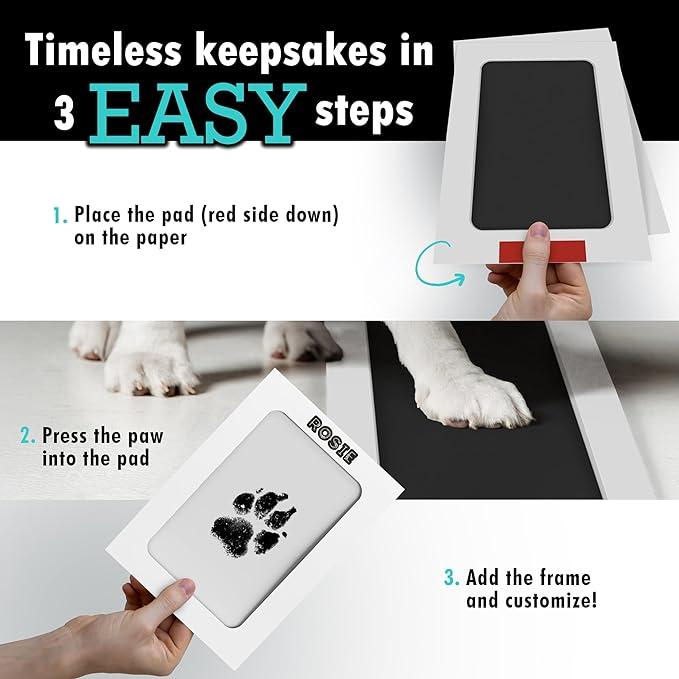⏰Holiday Specials🔥Larleaf Paw Print Kit, 4-Pcs Ink Pads + 2 Photo Frame