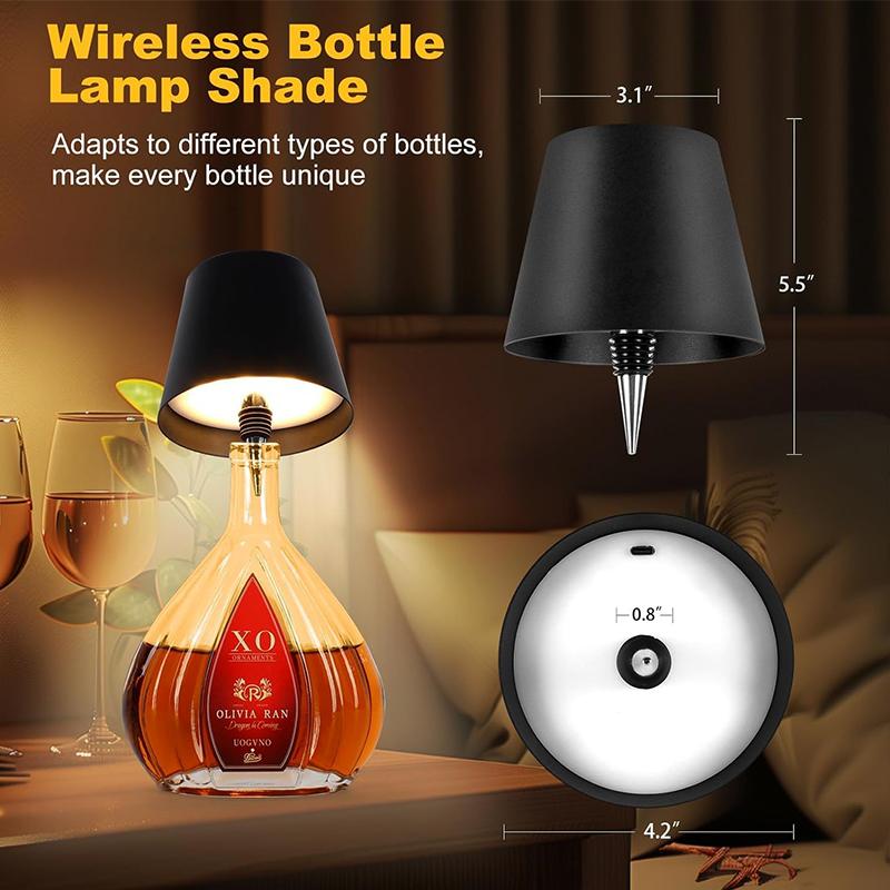 💡Wireless Bottle Lamp 3 Color Dimmable Lights