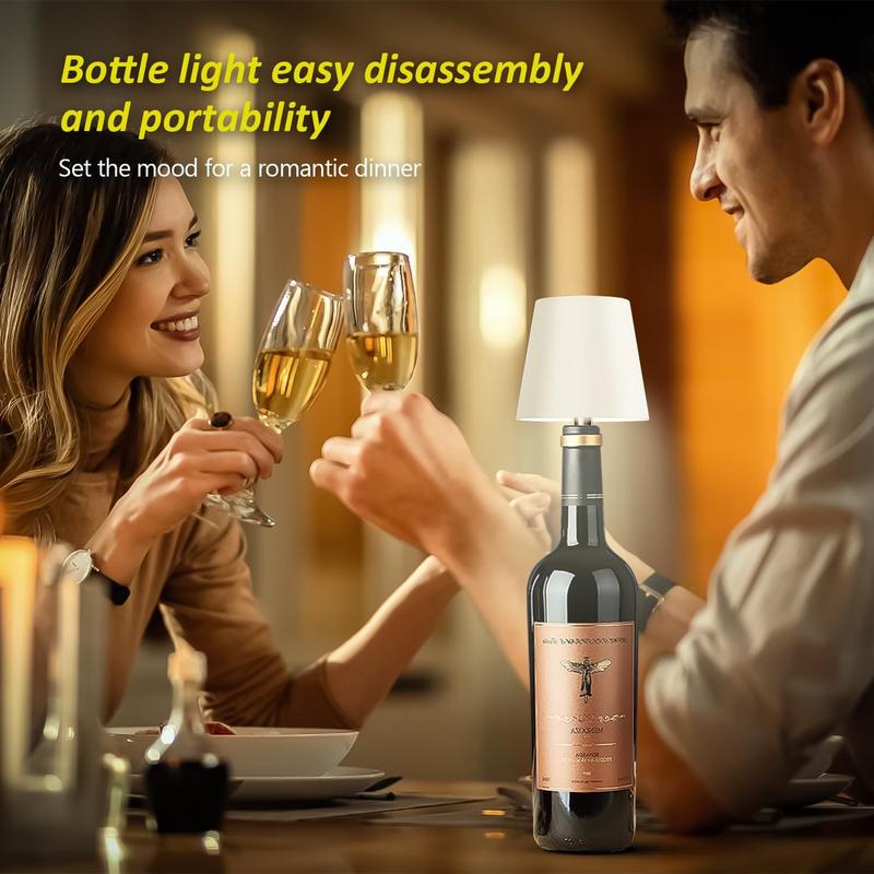 💡Wireless Bottle Lamp 3 Color Dimmable Lights