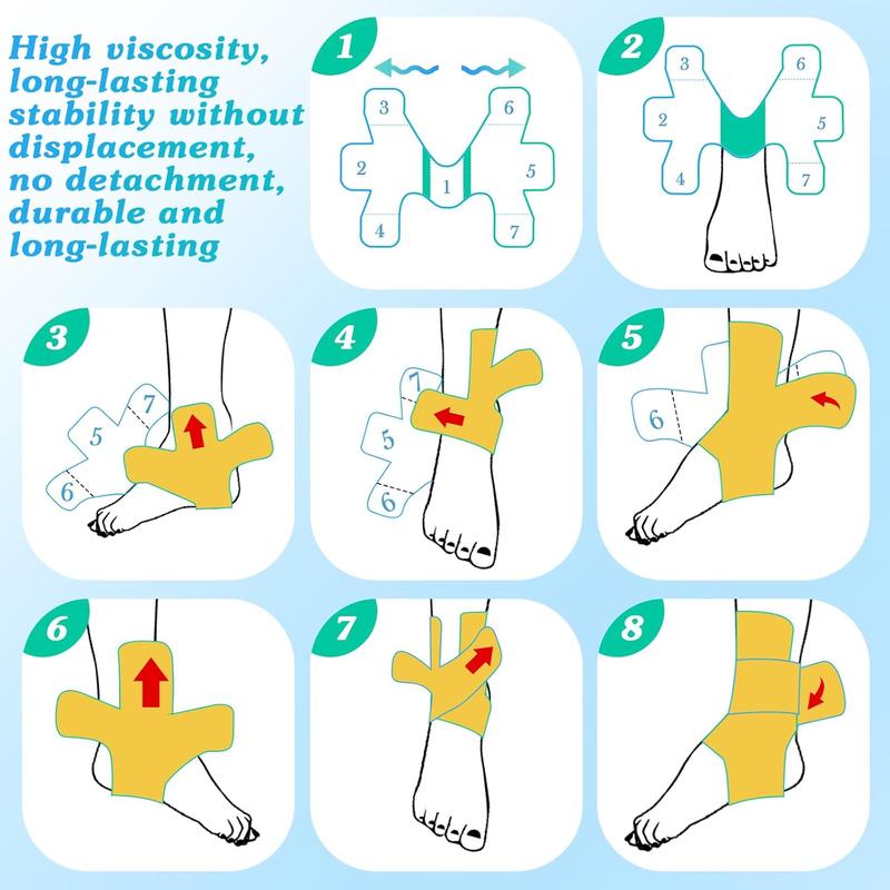 🦵 Precut Kinesiology Tape for Ankle（10Pcs）