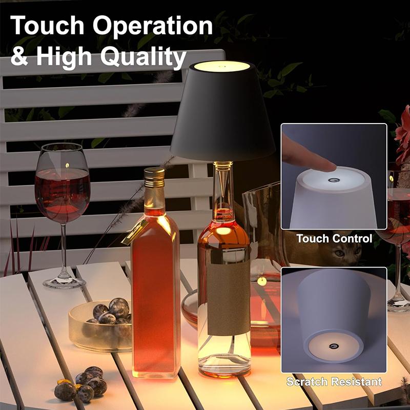 💡Wireless Bottle Lamp 3 Color Dimmable Lights